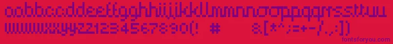 Handy00-Schriftart – Violette Schriften auf rotem Hintergrund