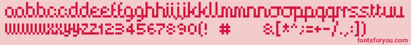 フォントHandy00 – ピンクの背景に赤い文字
