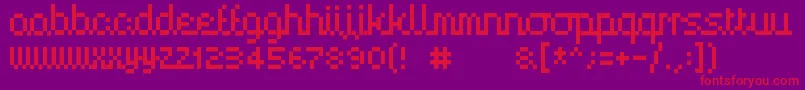 Handy00-Schriftart – Rote Schriften auf violettem Hintergrund