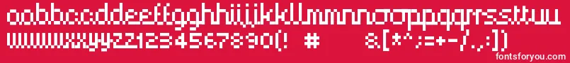 Handy00-Schriftart – Weiße Schriften auf rotem Hintergrund
