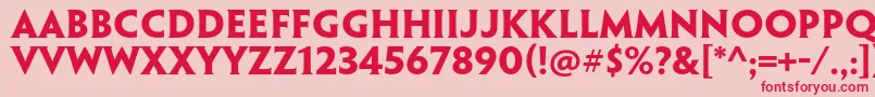 フォントPenumbrahalfserifstdBold – ピンクの背景に赤い文字