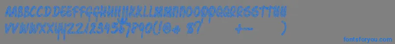 Pawnshoppretty-Schriftart – Blaue Schriften auf grauem Hintergrund