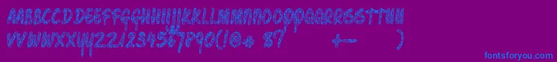 Pawnshoppretty Font – Blue Fonts on Purple Background