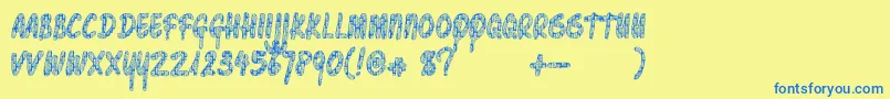 Pawnshoppretty Font – Blue Fonts on Yellow Background