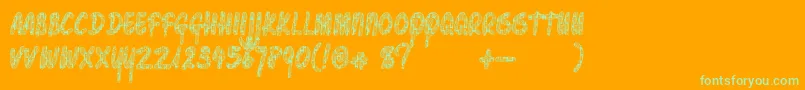 Pawnshoppretty Font – Green Fonts on Orange Background