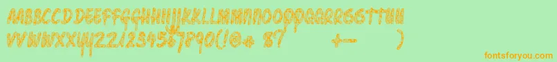 Pawnshoppretty Font – Orange Fonts on Green Background