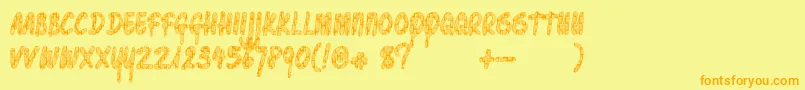 Pawnshoppretty Font – Orange Fonts on Yellow Background