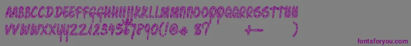 フォントPawnshoppretty – 紫色のフォント、灰色の背景