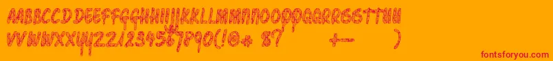 Pawnshoppretty Font – Red Fonts on Orange Background