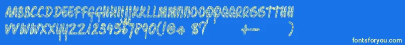 Pawnshoppretty Font – Yellow Fonts on Blue Background