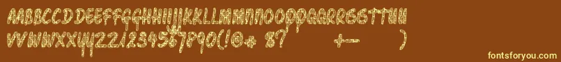 Шрифт Pawnshoppretty – жёлтые шрифты на коричневом фоне