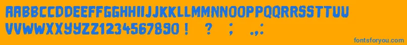 Drivingaround Font – Blue Fonts on Orange Background