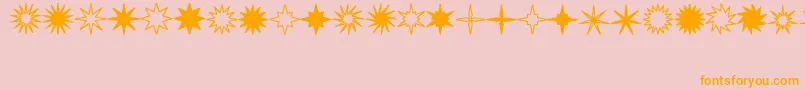 Fonte Starsplt – fontes laranjas em um fundo rosa