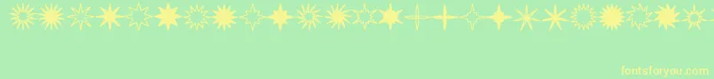 Starsplt-Schriftart – Gelbe Schriften auf grünem Hintergrund