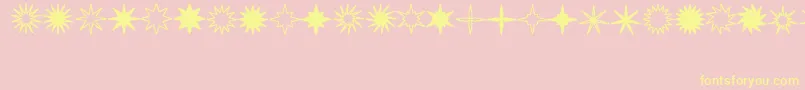 Fonte Starsplt – fontes amarelas em um fundo rosa