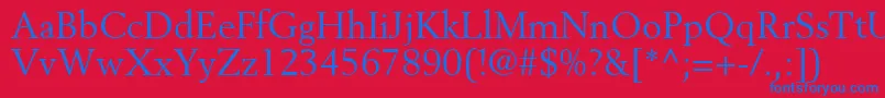 CortexSsi-Schriftart – Blaue Schriften auf rotem Hintergrund