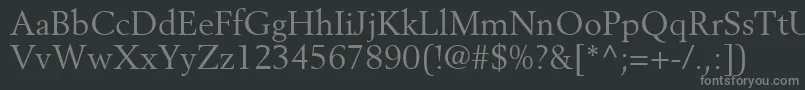 CortexSsi-fontti – harmaat kirjasimet mustalla taustalla