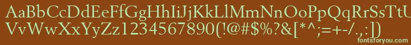 CortexSsi-fontti – vihreät fontit ruskealla taustalla
