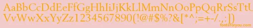 CortexSsi-Schriftart – Orangefarbene Schriften auf rosa Hintergrund