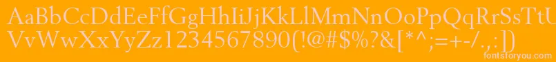 CortexSsi-fontti – vaaleanpunaiset fontit oranssilla taustalla