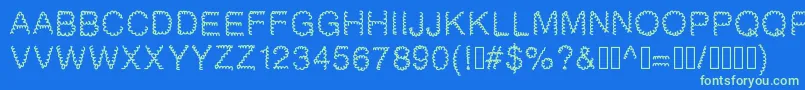 Gaelle2002 Font – Green Fonts on Blue Background