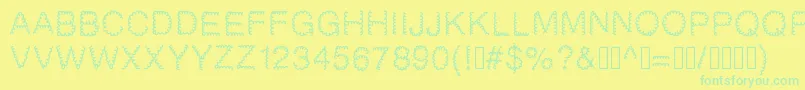 Gaelle2002 Font – Green Fonts on Yellow Background