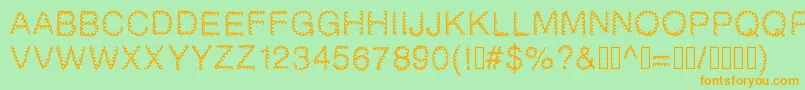 Gaelle2002 Font – Orange Fonts on Green Background
