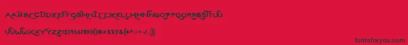 HardStonesSansStrip-Schriftart – Schwarze Schriften auf rotem Hintergrund