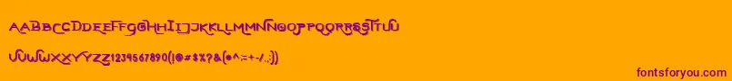 HardStonesSansStrip-Schriftart – Violette Schriften auf orangefarbenem Hintergrund