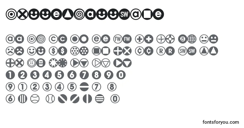Czcionka BulletballsAoe – alfabet, cyfry, specjalne znaki