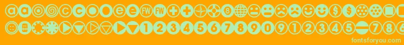 BulletballsAoe Font – Green Fonts on Orange Background