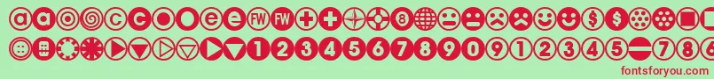 BulletballsAoe Font – Red Fonts on Green Background