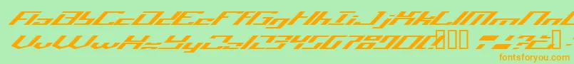 フォントOperatio – オレンジの文字が緑の背景にあります。