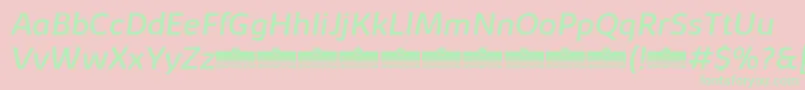 KabrioRegularItalicTrial Font – Green Fonts on Pink Background