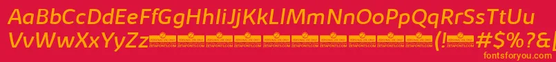 KabrioRegularItalicTrial Font – Orange Fonts on Red Background