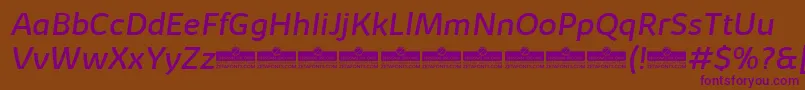 KabrioRegularItalicTrial Font – Purple Fonts on Brown Background