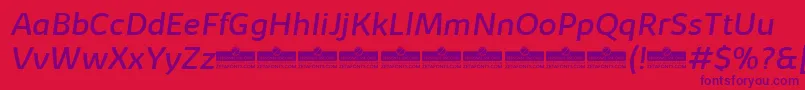 KabrioRegularItalicTrial Font – Purple Fonts on Red Background