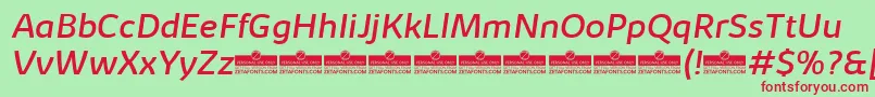KabrioRegularItalicTrial Font – Red Fonts on Green Background