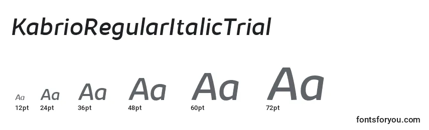 Größen der Schriftart KabrioRegularItalicTrial