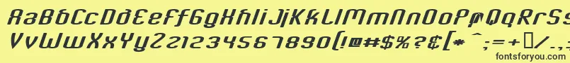 フォントCriminalItalic – 黒い文字の黄色い背景
