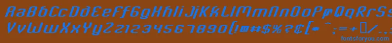 フォントCriminalItalic – 茶色の背景に青い文字