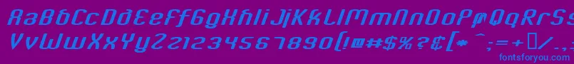CriminalItalic-Schriftart – Blaue Schriften auf violettem Hintergrund