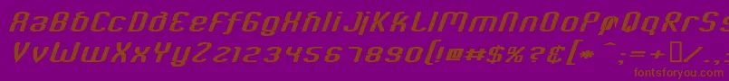 フォントCriminalItalic – 紫色の背景に茶色のフォント