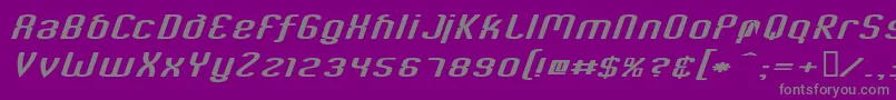 CriminalItalic-fontti – harmaat kirjasimet violetilla taustalla