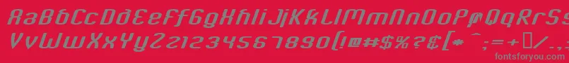 CriminalItalic-fontti – harmaat kirjasimet punaisella taustalla