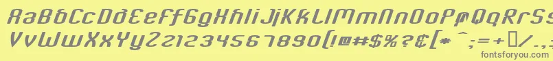 フォントCriminalItalic – 黄色の背景に灰色の文字