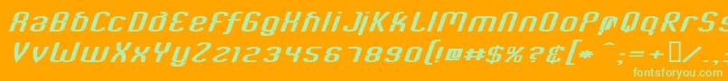 CriminalItalic Font – Green Fonts on Orange Background