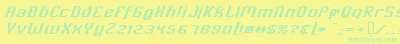 フォントCriminalItalic – 黄色い背景に緑の文字
