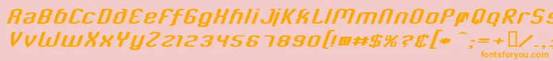 CriminalItalic-fontti – oranssit fontit vaaleanpunaisella taustalla
