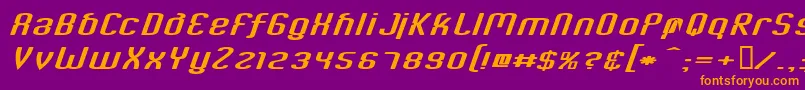 CriminalItalic-Schriftart – Orangefarbene Schriften auf violettem Hintergrund